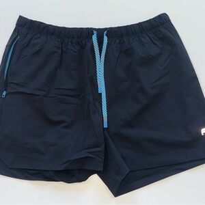 Fabletics Black Athletic Shorts with Blue Details